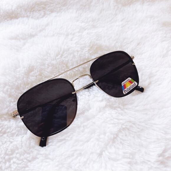 Lara Dark Gray & Silver Lenses Polarized Sunglasses - Picture 3 of 10